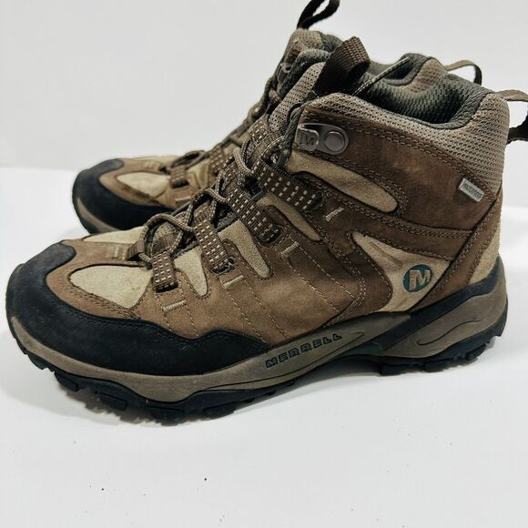 Merrell Pandora Waterproof Mid Omni-Fit Hiking Brown Boots Women Size 7 - Picture 5 of 8